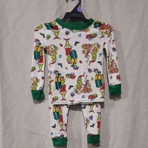 Playful Green and White Kids Pajama Set